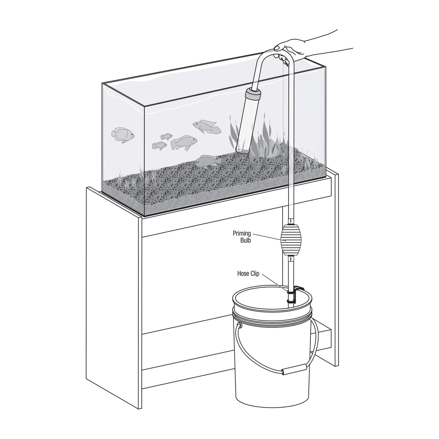 Aqueon Siphon Vacuum with Priming Bulb Gravel Cleaner, Large 10"