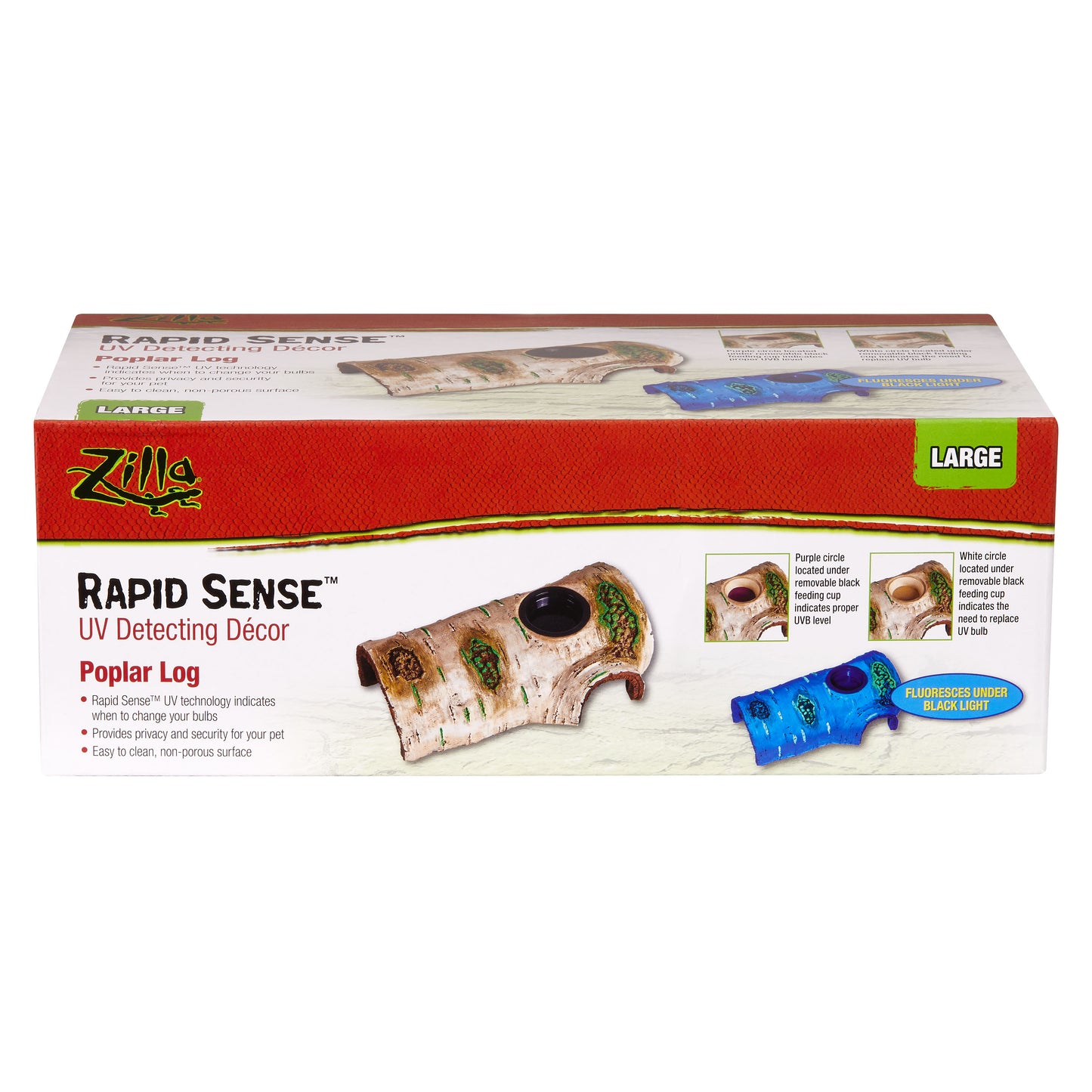 Zilla Rapid Sense Decor Poplar Log Reptile Deicer
