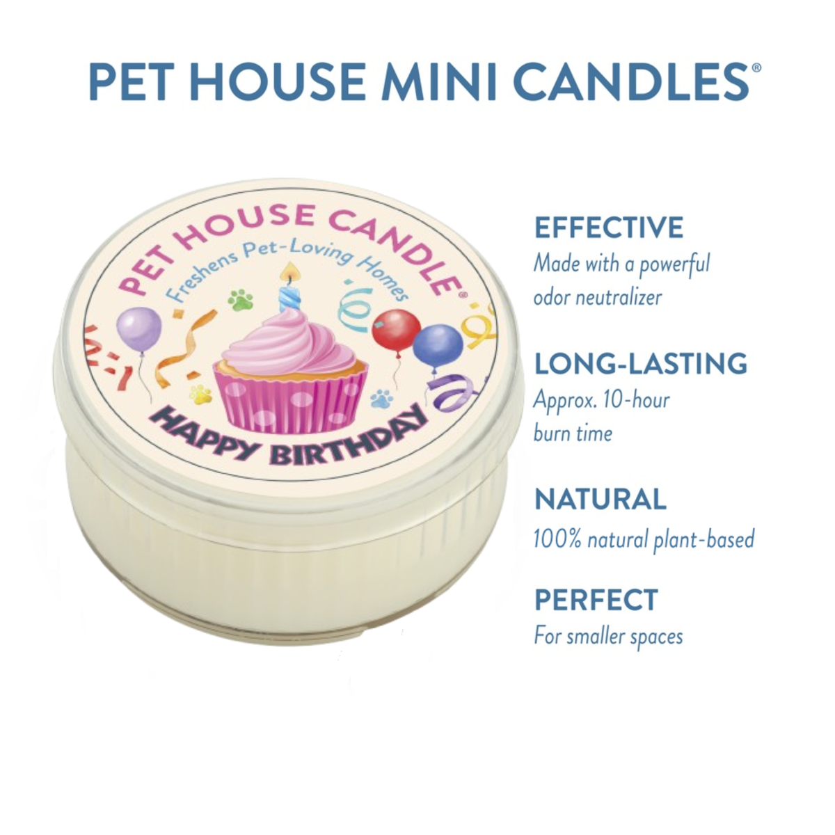 Pet House Happy Birthday Plant-Based Soy Wax Mini Candle 1.5 oz