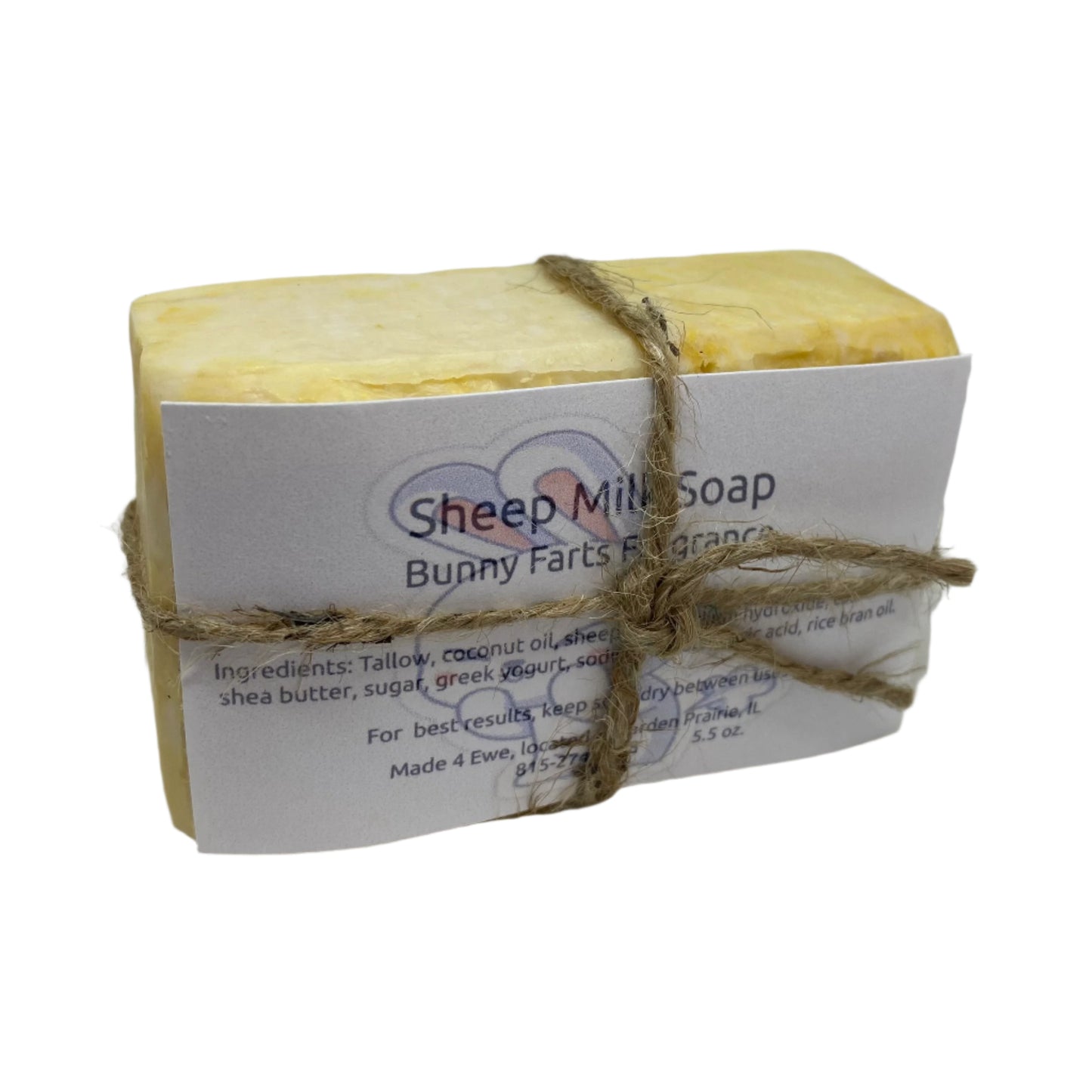 Made 4 Ewe Sheep Milk Soap, Bunny Farts 5.5 oz