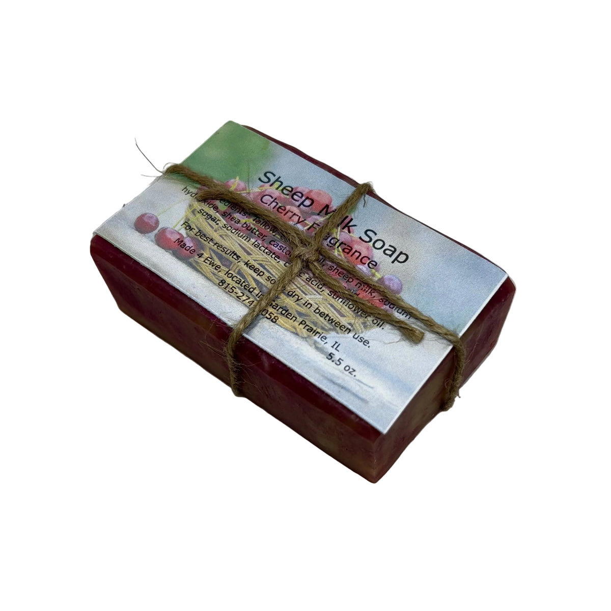 Made 4 Ewe Sheep Milk Soap, Cherry 5.5 oz