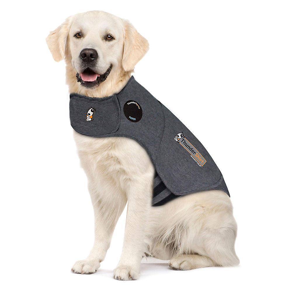 ThunderShirt Sport Anxiety & Calming Vest for Dogs, Platinum with Tangerine Trim