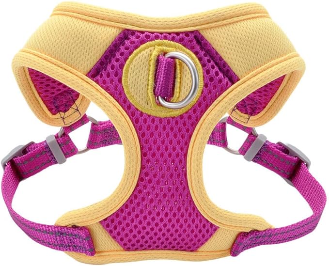 Coastal Pro Reflective Mesh Dog Harness, Purple with Yellow