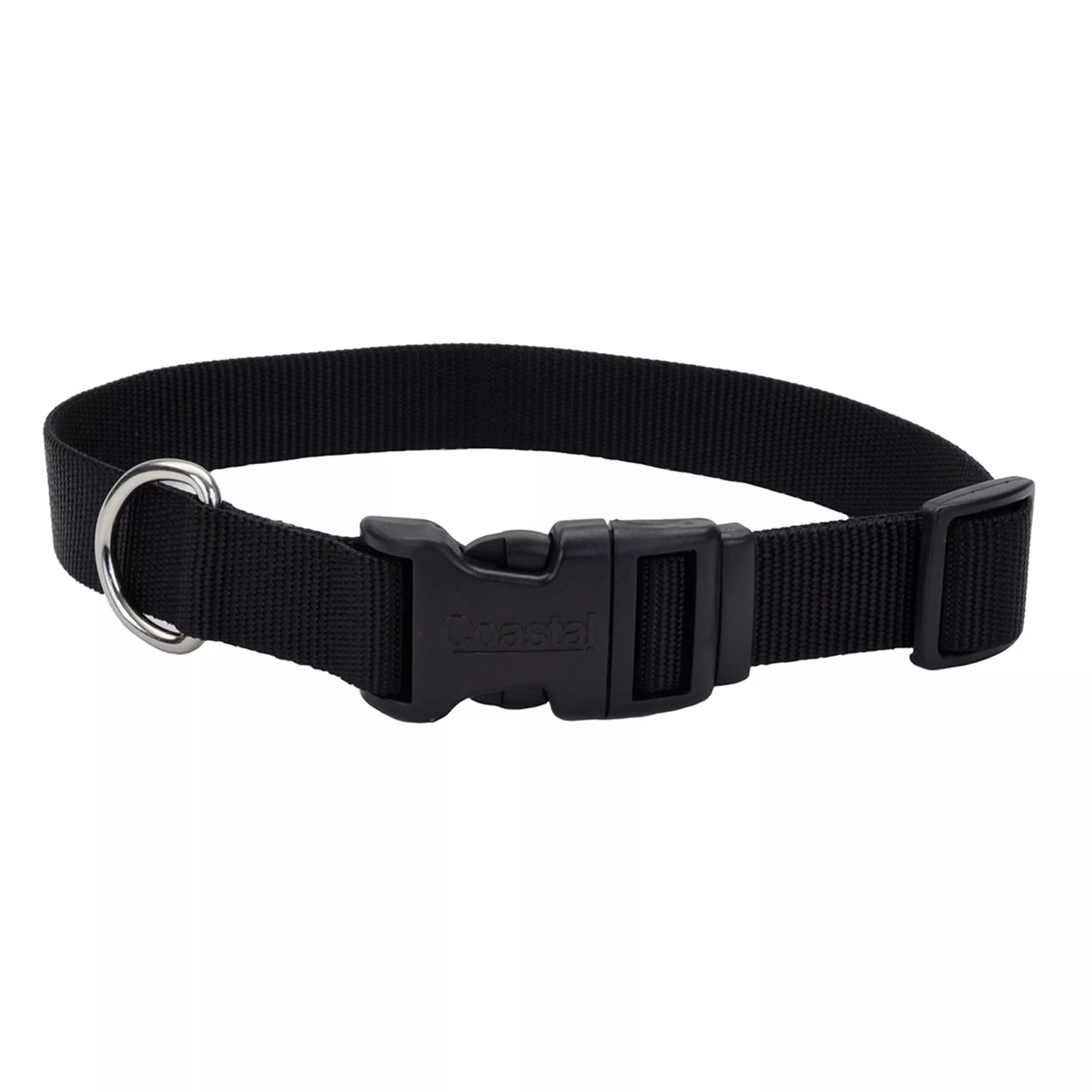 Coastal Adjustable Dog Collar with Plastic Buckle Black