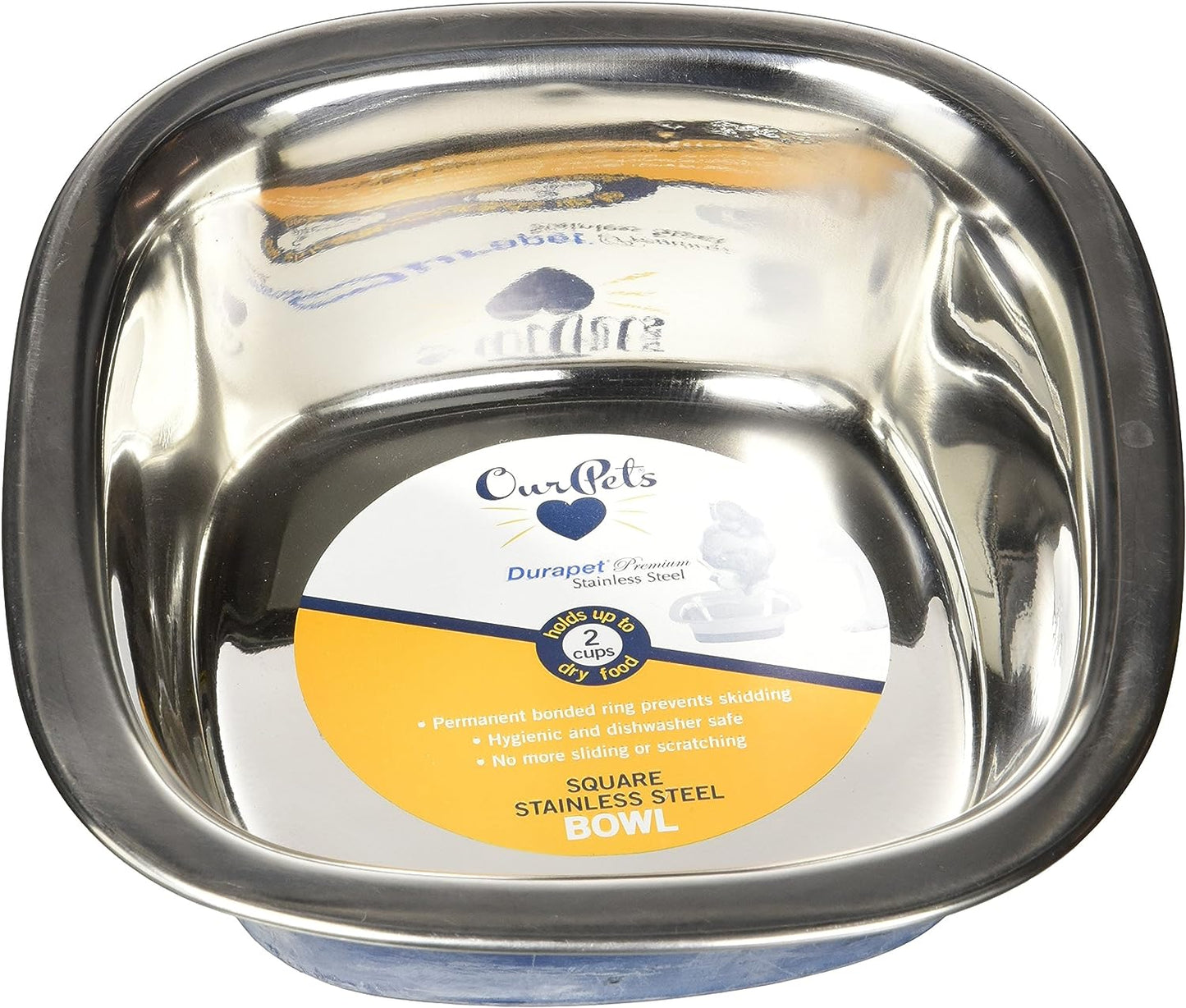 Our Pets Durapet Premium Square Stainless Steel Bowl