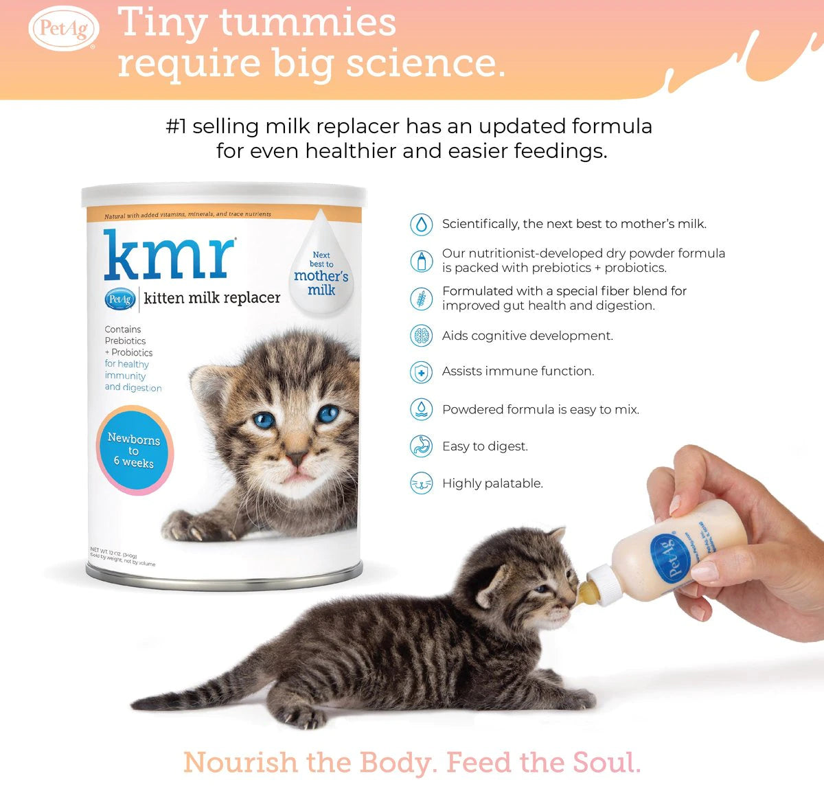 PetAg KMR Liquid Milk Supplement for Kittens, 11 oz