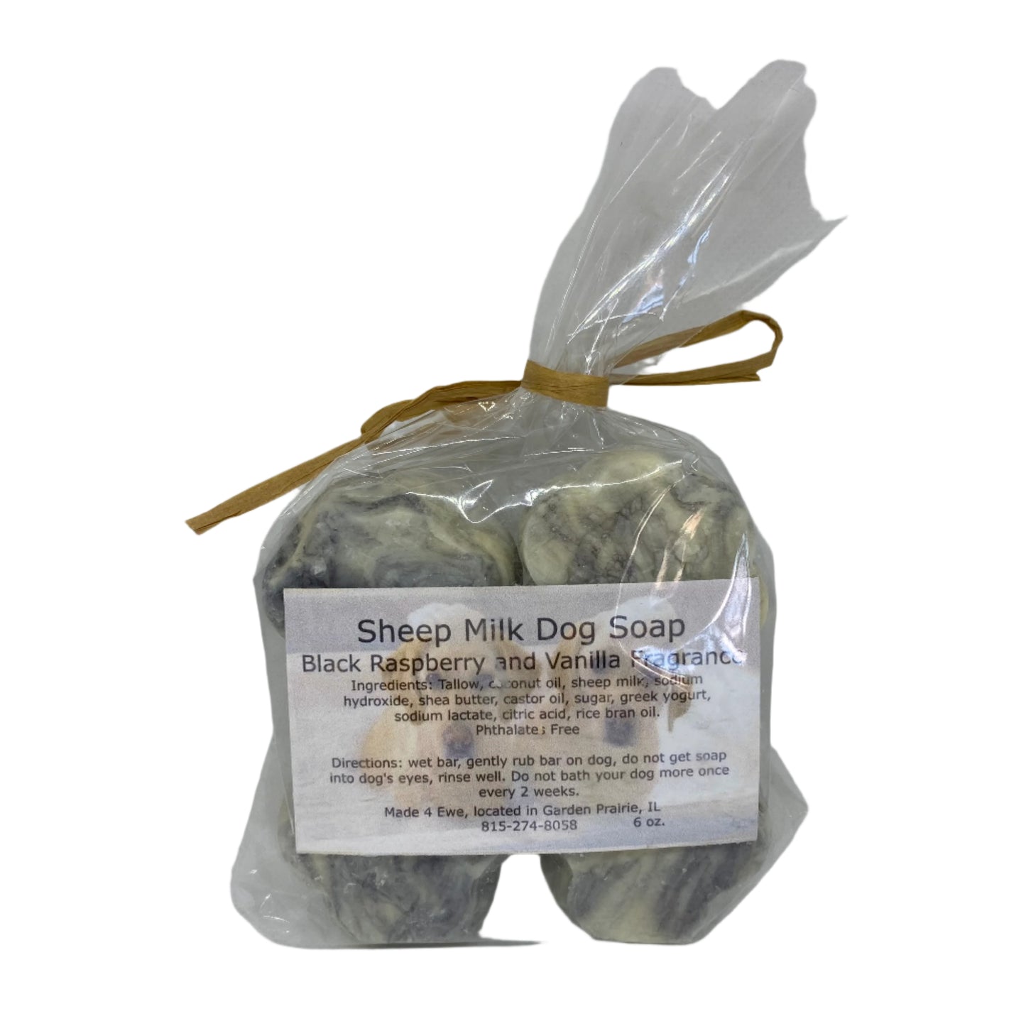 Made 4 Ewe Sheep Milk Dog Soap, Black Raspberry & Vanilla, Small Bars 6 oz