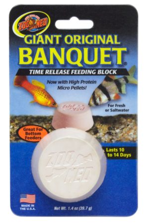 Zoo Med Giant Original Banquet Time Released Fish Feeding Block, 1.4 oz