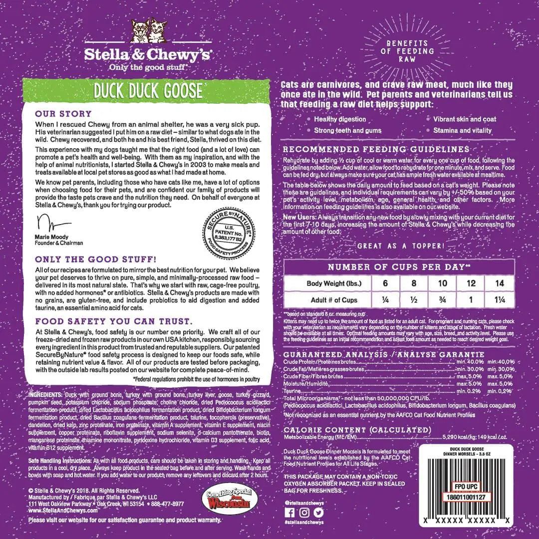 Stella & Chewy's Duck Duck Goose Freeze-Dried Raw Dinner Morsels