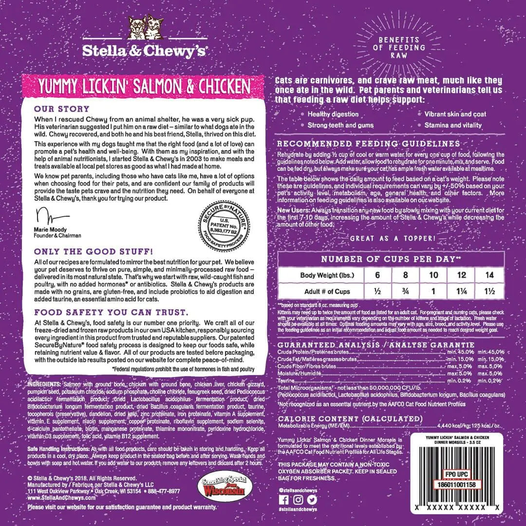 Stella & Chewy's Yummy Lickin’ Salmon & Chicken Freeze-Dried Raw Dinner Morsels