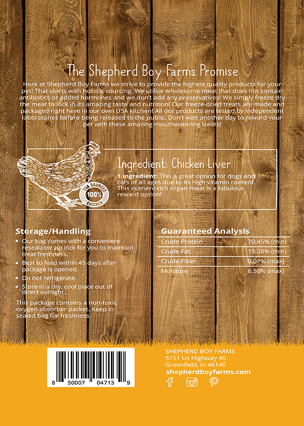 Shepherd Boy Farms Freeze Dried Chicken Liver 3 oz