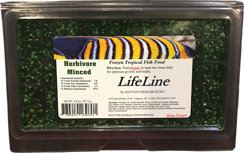 LifeLine Herbivore Minced Frozen Tropical Fish Food, 3.8 oz.