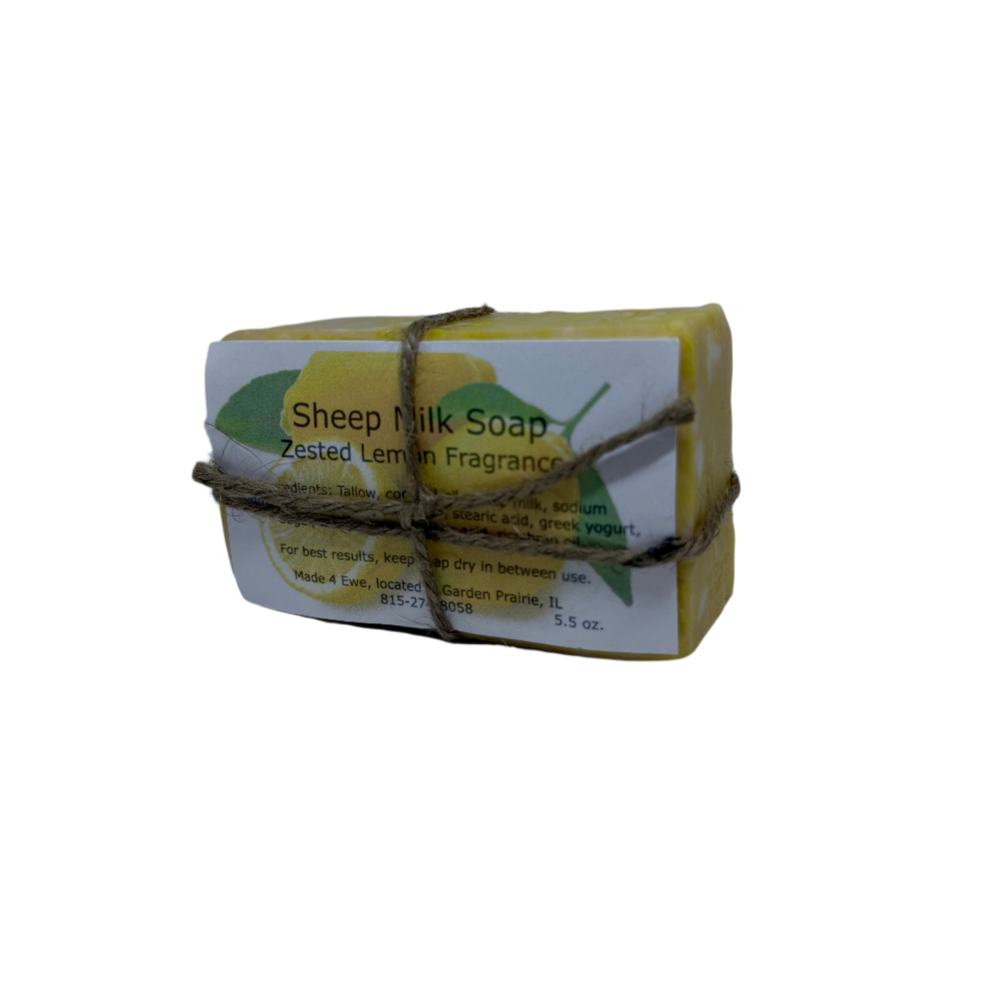 Made 4 Ewe Sheep Milk Soap, Zested Lemon 5.5 oz