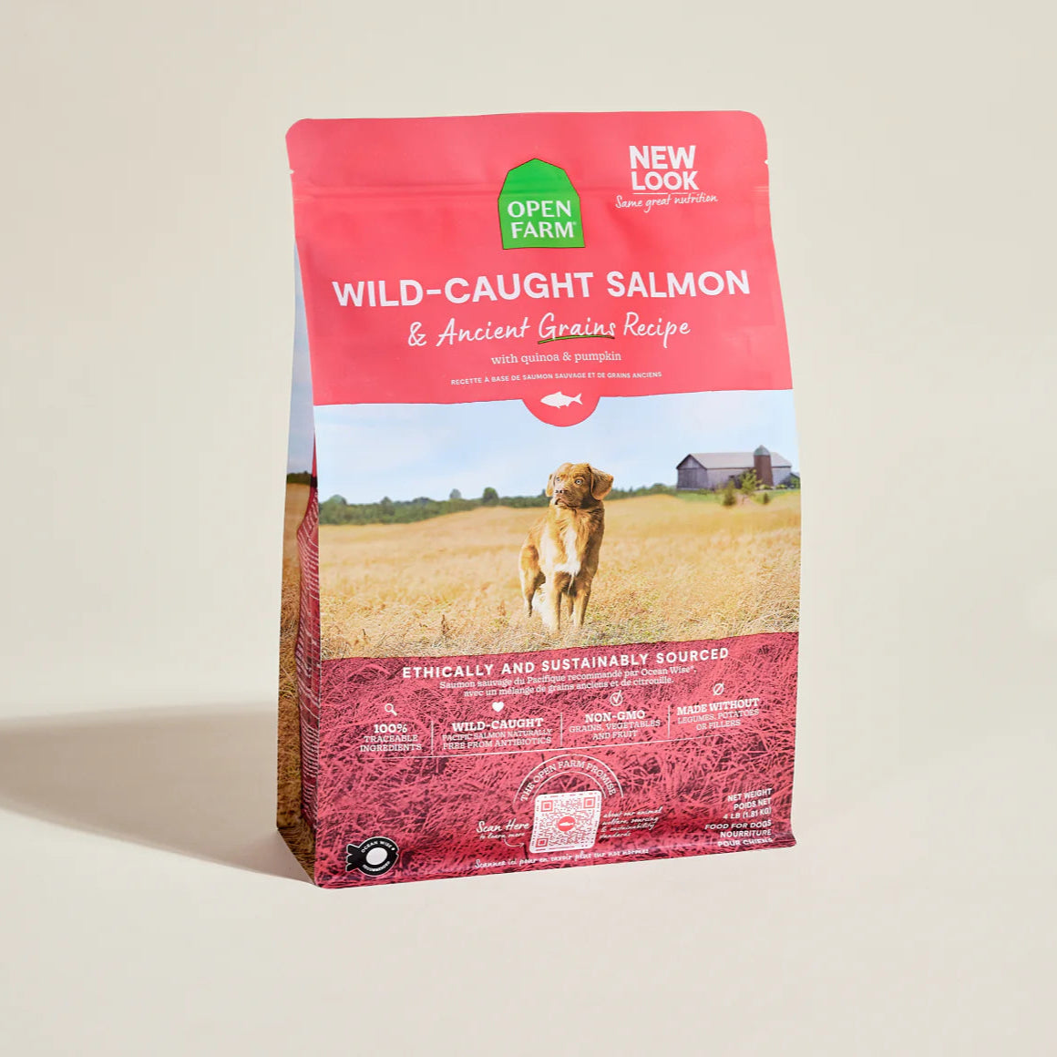Open Farm Wild-Caught Salmon & Ancient Grains Dog Kibble – Pet Paradise ...