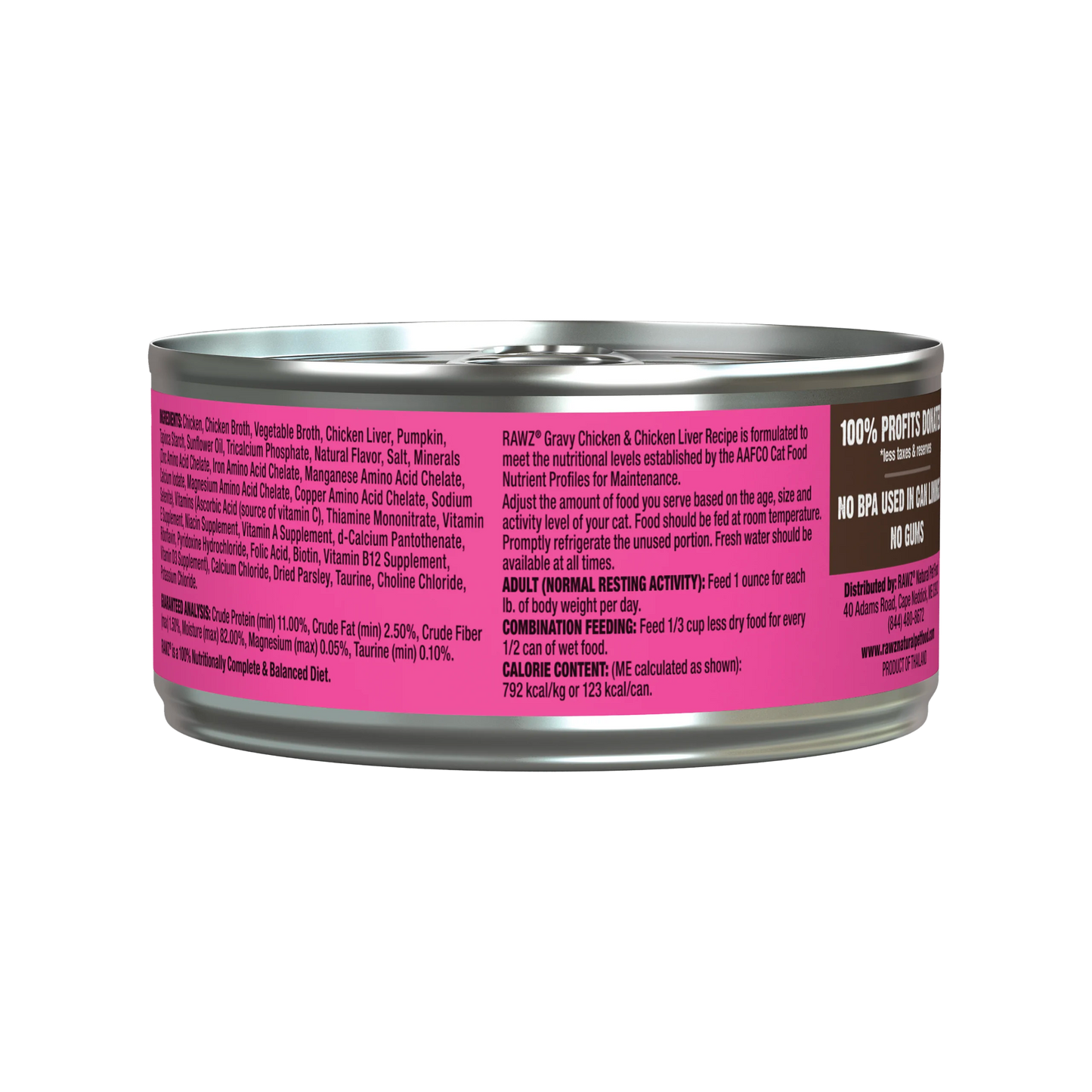 Rawz Chicken & Chicken Liver Recipe in Gravy Canned Cat Food, 5.5 oz