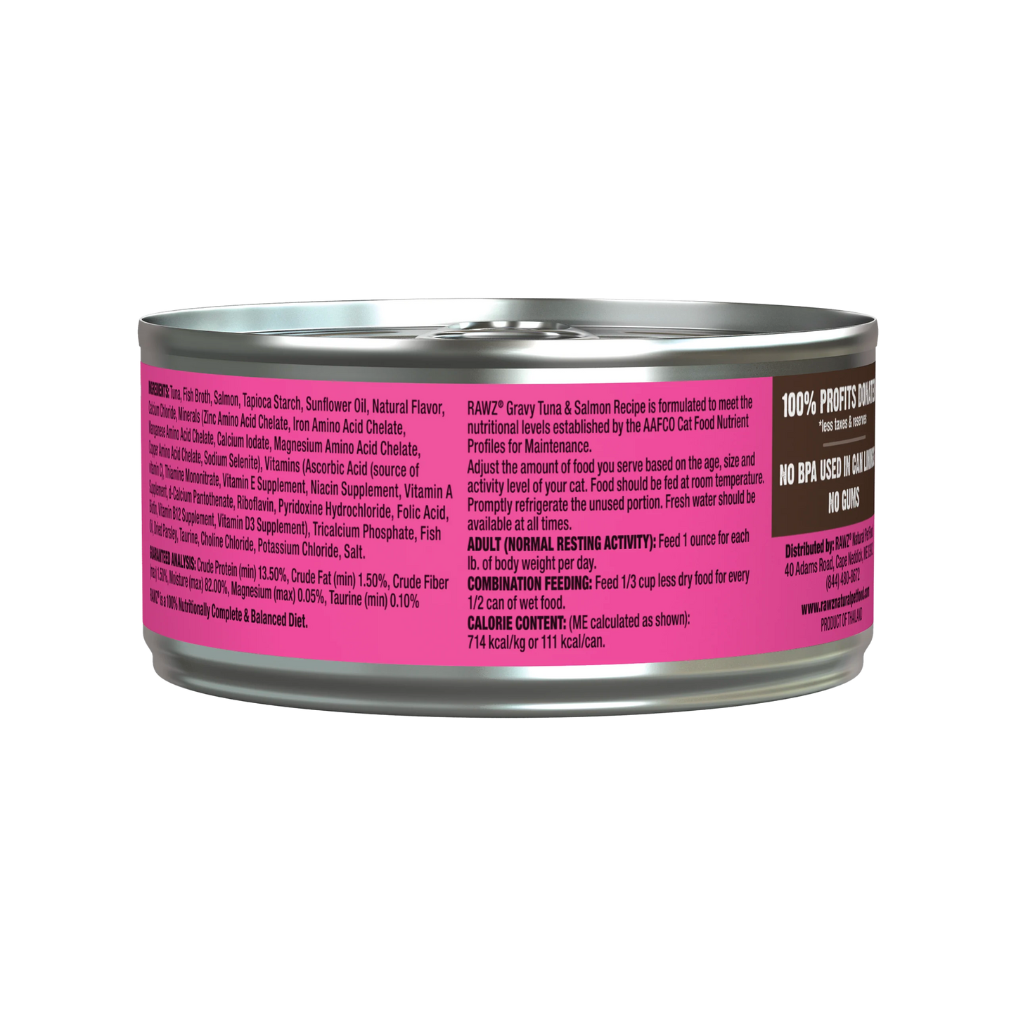 Rawz Tuna & Salmon Recipe in Gravy Canned Cat Food, 5.5 oz