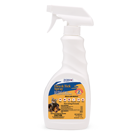 Zodiac Flea & Tick Spray for Dogs, Cats, Puppies & Kittens, 16 oz