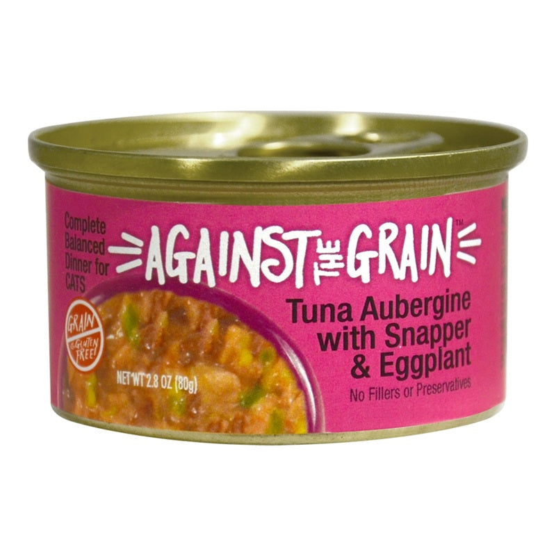 Against The Grain Tuna Aubergine with Snapper & Eggplant Dinner in Gravy Canned Cat Food