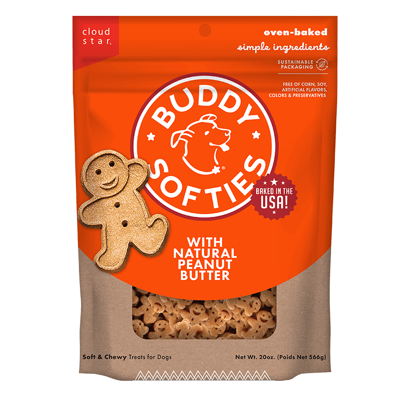Cloud Star Buddy Biscuits Softies with Peanut Butter Soft & Chewy Dog Treats 6 oz