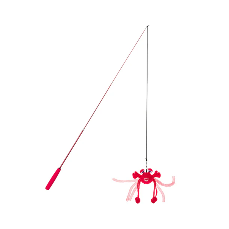 fabcat Faball Crab Teaser Wand Cat Toy
