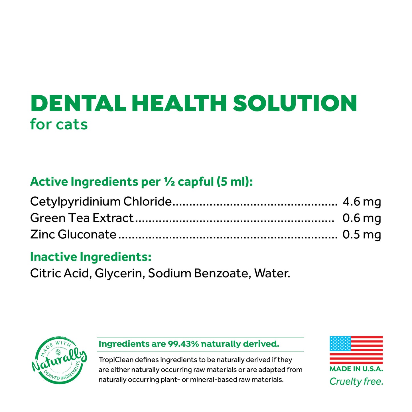 TropiClean Fresh Breath Oral Care Cat Water Additive