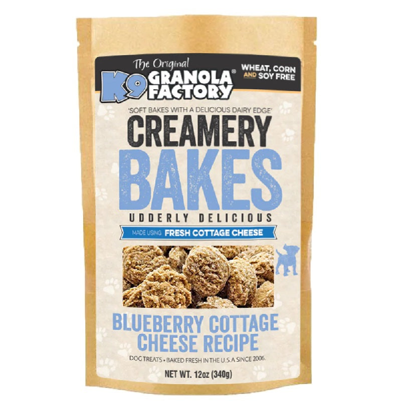 K9 Granola Factory Creamery Bakes Blueberry Cottage Cheese Recipe Dog Treats 12 oz
