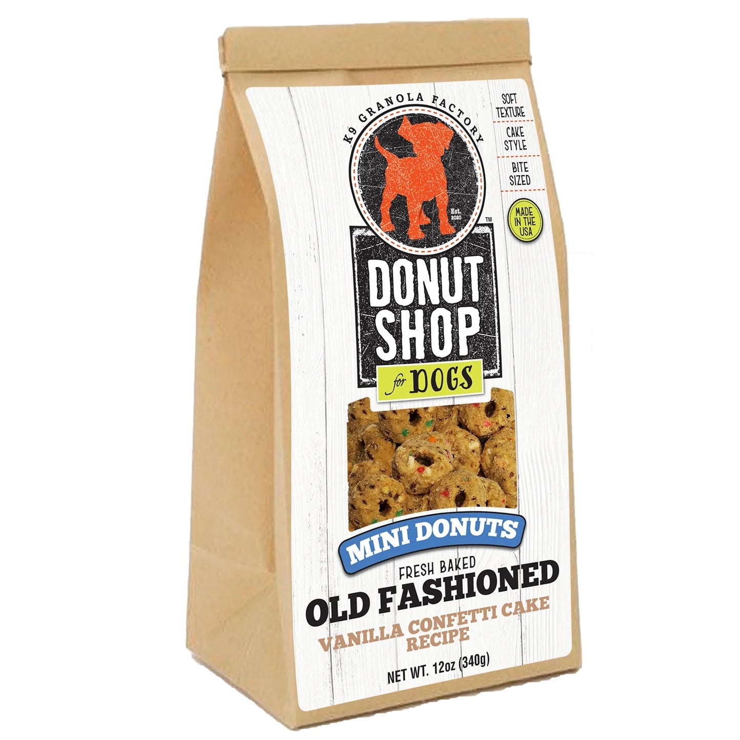 K9 Granola Factory Old Fashioned Mini Donuts Vanilla Confetti Cake Recipe Dog Treats 12 oz