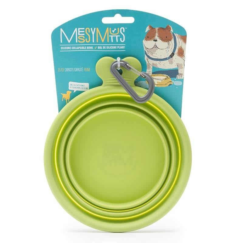 Messy Mutts Silicone Collapsible Dog Bowl, Large , 3 Cup Travel Dog Bowl