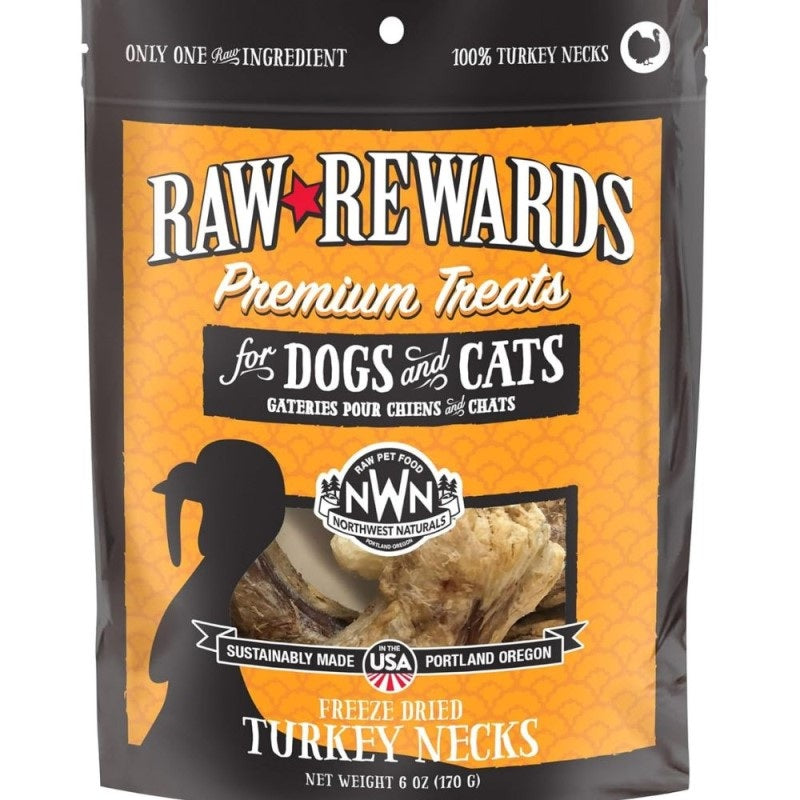 Northwest Naturals Raw Rewards Freeze Dried Turkey Necks Dog & Cat Treats 6oz