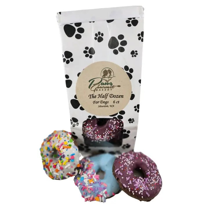 Paws Gourmet Bakery the Half Dozen Mini Donuts Dog Treats