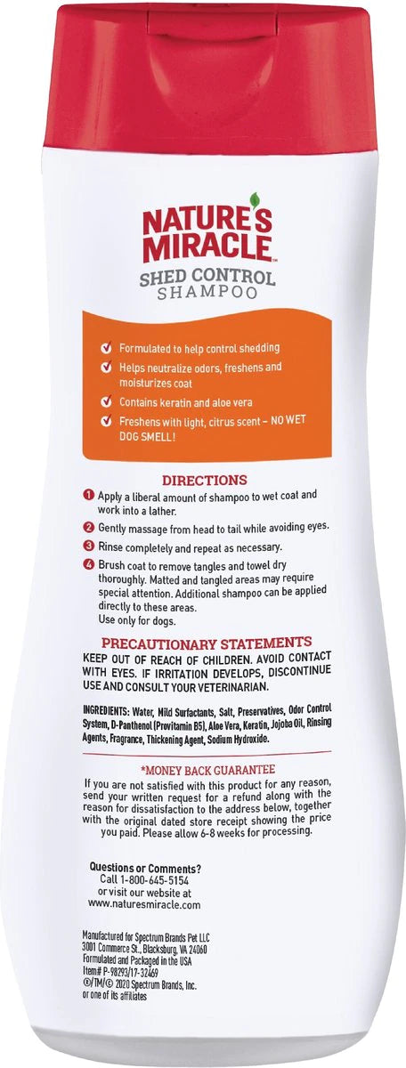 Nature's Miracle Shed Control Shampoo for Dogs Citrus, 16 oz.