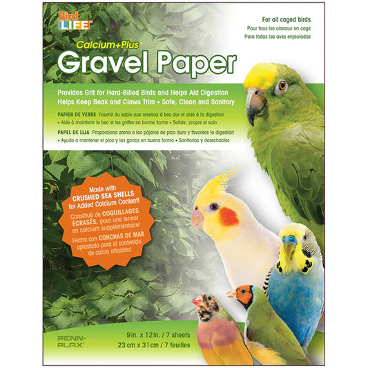 Penn Plax Bird Life Calcium Plus Gravel Paper 9.5"x15"