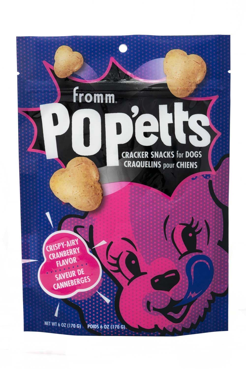 Pop'etts Crispy-Airy Cranberry Cracker Snacks for Dogs