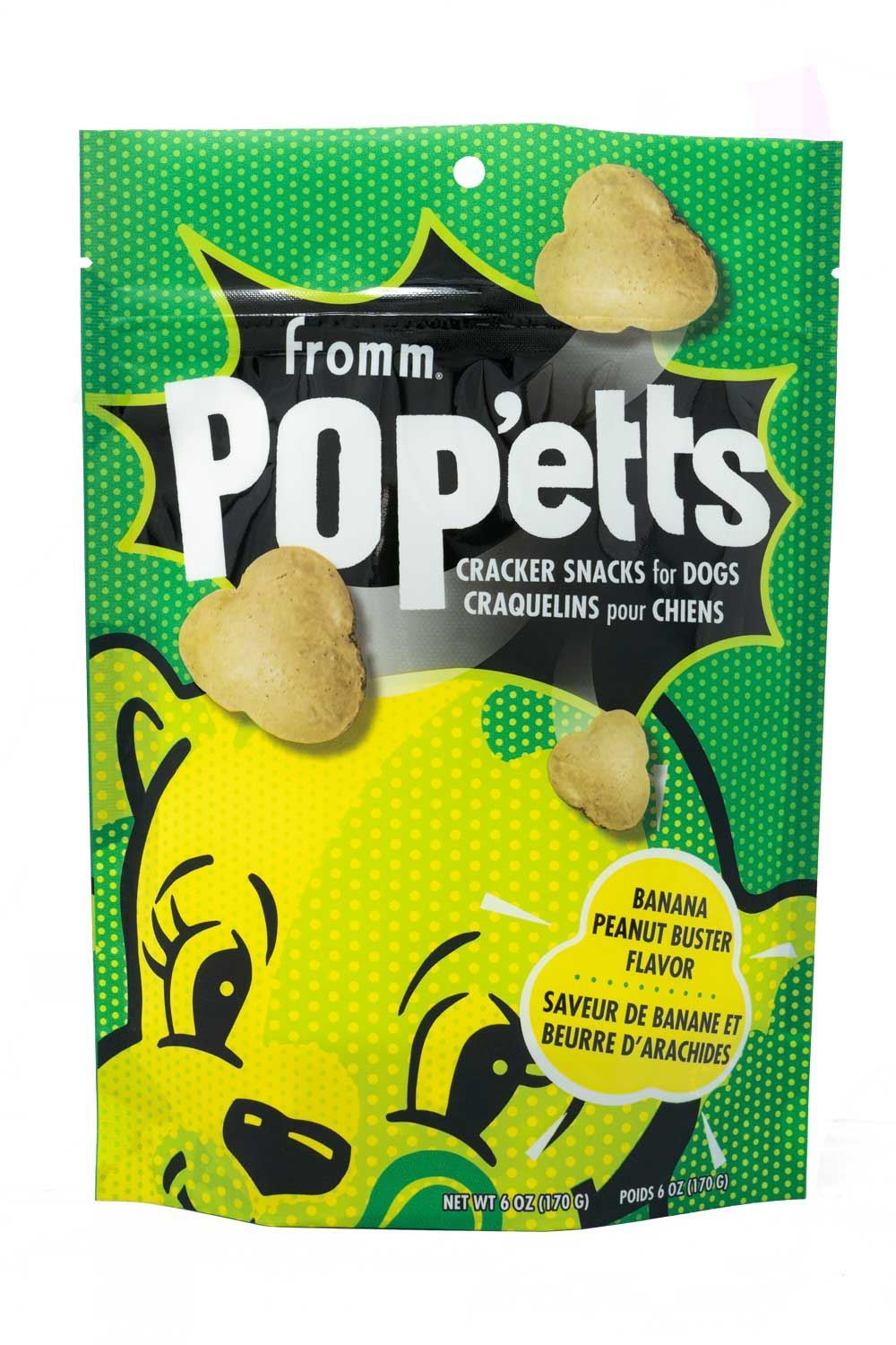 Pop'etts Banana Peanut Buster Flavor Cracker Snacks for Dogs