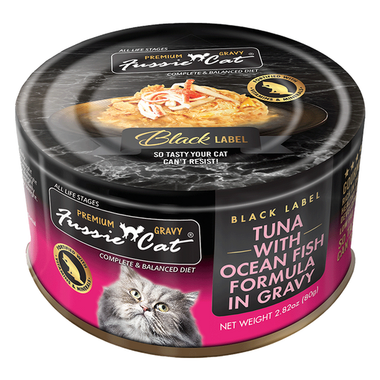 Fussie Cat Black Label Tuna with Ocean Fish Formula in Gravy Wet Cat Food, 2.82oz