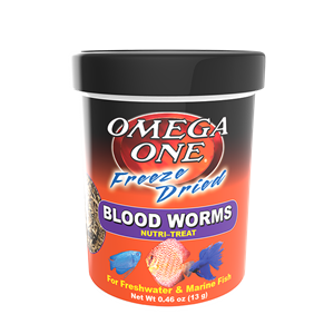 Omega One Freeze-Dried Blood Worms Freshwater & Marine Fish Treat .96 oz