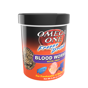 Omega One Freeze-Dried Blood Worms Freshwater & Marine Fish Treat .96 oz