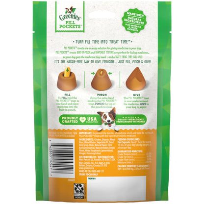 Greenies Pill Pockets Canine Real Chicken Flavor Dog Treats Capsule Size, 30 Count