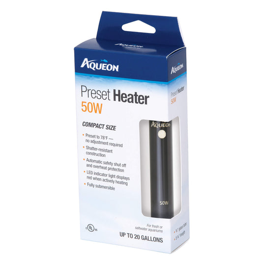 Aqueon Preset Aquarium Heater, 50-watt