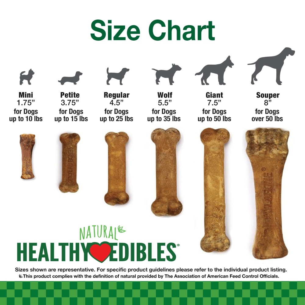 Nylabone Healthy Edibles All-Natural Long Lasting Roast Beef Dog Chew Treats Regular Size