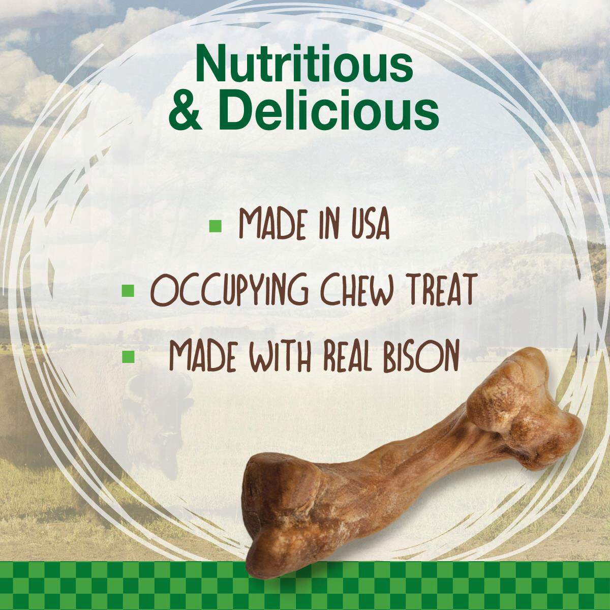 Nylabone Healthy Edibles WILD Natural Long Lasting Bison Dog Chew Treats