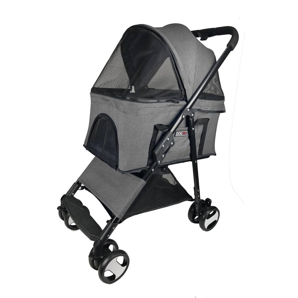 Dogline Executive Pet Stroller + Removable Cradle: Black