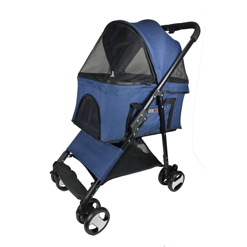 Dogline Executive Pet Stroller + Removable Cradle: Black