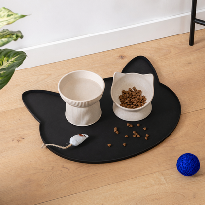 Oscar Silicone Cat Placemat: Navy Blue