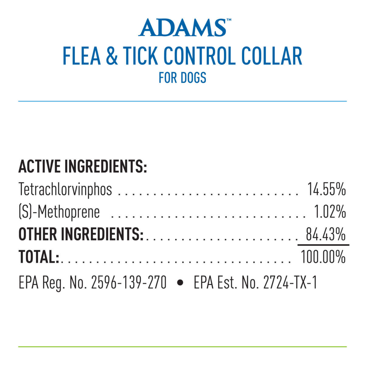 Adams Flea & Tick Control Collar for Dogs, Fits up to 26" Necks