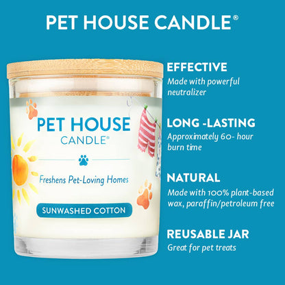 Pet House Sunwashed Cotton Plant-Based Soy Wax Candle 9 oz
