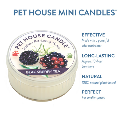 Pet House Blackberry Tea Plant-Based Soy Wax Mini Candle 1.5 oz