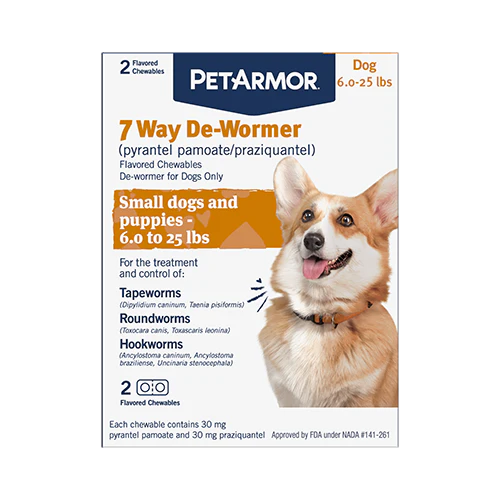 PetArmor® 7 Way De-Wormer (pyrantel pamoate/praziquantel) 2 Count Small Dogs & Puppies