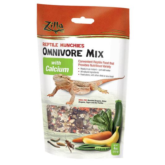 Zilla Reptile Munchies Omnivore Mix with Calcium Reptile Food