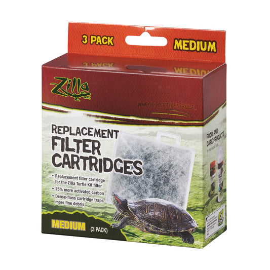 Zilla Reptile Terrarium Filter Replacement Cartridges, Medium